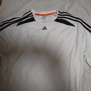 Adidas White Mens Large Athletic Short Sleeve Shirt